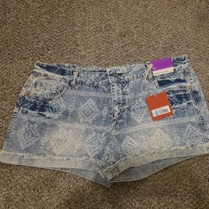 Mossimo Supply Co. Blue Patterned Women Shorts